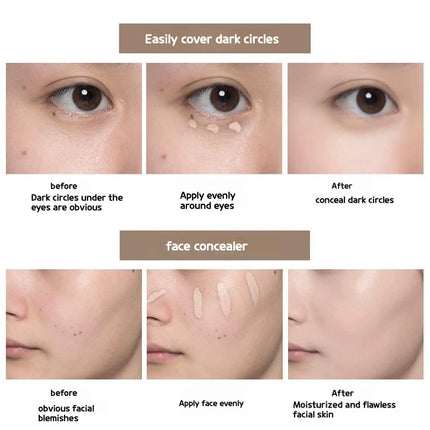 UNNY Club Liquid Concealer Cream Oil Control Light Tranparen Full Coverage SPF30 PA+++ Moisturizing Long-Lasting Cosmetics