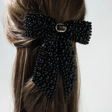 Bridal Bow Hair Clips Heavy Beading Fashion Spring Clip Beautiful Women’s Hair Accessories Elegant Wedding Gift Hair Accessory