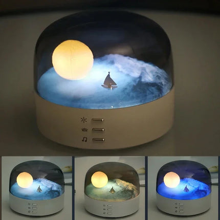 Portable Moon Bluetooth Speaker Ambient Light High Quality Sound Bluetooth Music Box with Dimming Soft Light Wireless Music Play