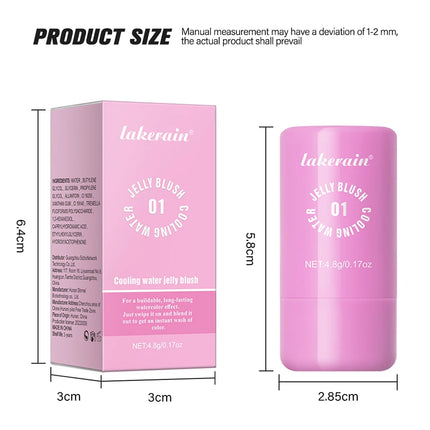 Original Cooling Water Jelly Blush Stick Blush Tinted Cosmetics Tint Stick Watercolor Multi-Use Matte Blush Makeup For Women