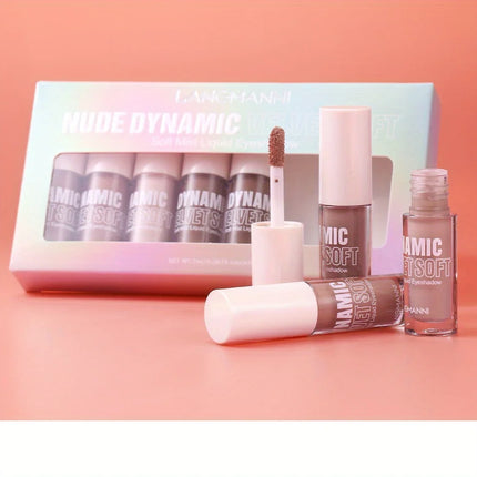 8-Color Velvet Mist Liquid Eyeshadow Disc Fine Glitter Matte Brightening 8-Pack Set