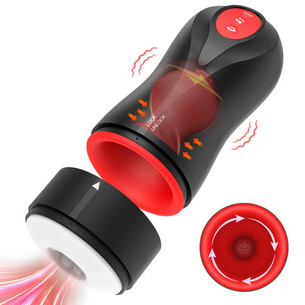 Mens Automatic Sucking Masturbator Rotating Vibration Penis Pump Blowjob Trainer Pussy Pocket Cocks Glans Massager Male Sex Toys