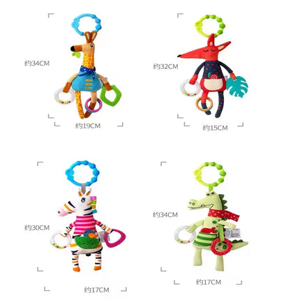 New Soft Giraffe Infant Crib Bed Stroller Baby Rattles For Newborns Car Seat Early Education Development Handle Toys Gifts
