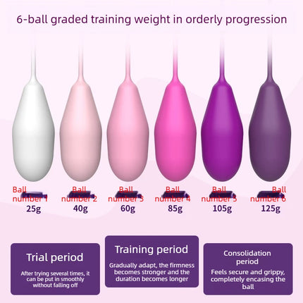 6 Set Safe Silicone Vaginal Tightening Balls Female Geisha Kegel Ball Tighten Ben Wa Vagina Muscle Trainer Sex Toy for Women