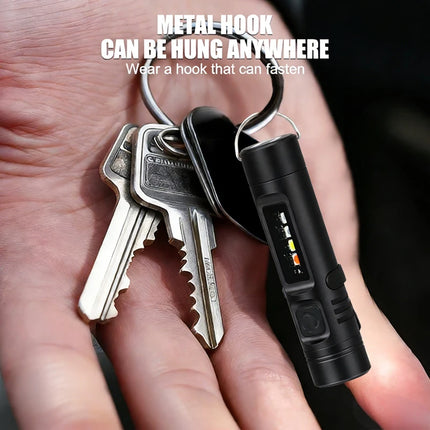 Mini LED COB Keychain Flashlight USB Rechargeable Torch with Magnetic/pen Clip 9 Lighting Modes Lamp for Outdoor Emergency Work