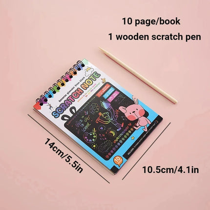 Rainbow Magic Scratch Off Paper Set for Kids Arts Scraping Painting Toy Children DIY Graffiti Book Montessori Educational Toys