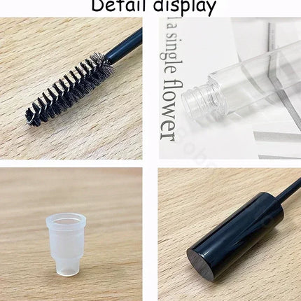 50pcs 10ml Empty Mascara Tube with Eyelash Wand Eyelash Cream Container Bottle with Funnels Transfer Pipettes Refillable Bottle