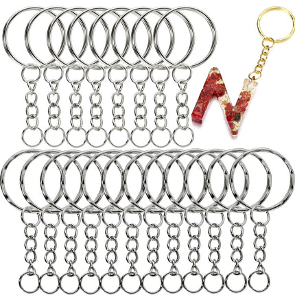 20/50Pcs Key Ring Key Chain Round Split Keyfob Keyrings with Jump Ring for DIY Keychain Pendants Jewelry Making Accessories