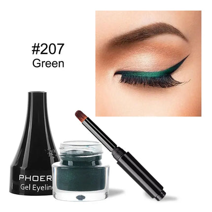 PHOERA 10 Colors Waterproof Eyeliner Gel With Brush Colorful Long-lasting Eye Liner Cream Makeup Tools Women Cosmetics TSLM1