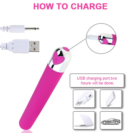 10 Speed Mini Bullet Vibrator for Women Rechargeable Wireless Vibrating Anal Bullet Clitoral Stimulator Dildo for Adult Sex Toys