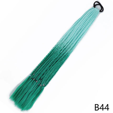 AZQUEEN Synthetic Gradient Color Dirty Braided Ponytail 60CM Elastic Rubber Band Braiding Pony Tail Hair Extensions For Girls