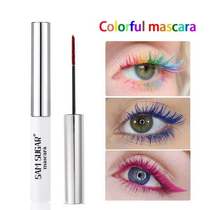 Silk Fiber Mascara Colorful Ultra-Fine Brush Lengthens Eyelashes Waterproof Lasting Fast Dry Green Pink Curling Mascara Makeup