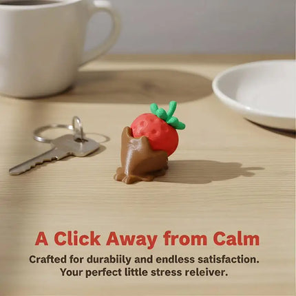 Strawberry Cake Model Keychain 1Pcs Calming Fidget Toy for Anxiety Stress Relief Finger Button Bag Charm for Girls
