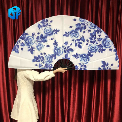 Stage empty hand out of the fan flash big fan folding big fan can hide on the magic props Gimmick and Online Instructions