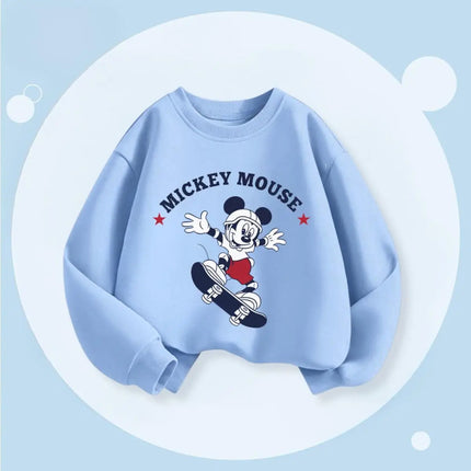 Fashion Simple Kids Long Sleeved Tops Baby Boy's Sweatshirts Printed Mickey Hoodie O-neck Pullover Casual Children's Clothes Top