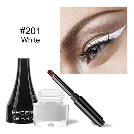 PHOERA 10 Colors Waterproof Eyeliner Gel With Brush Colorful Long-lasting Eye Liner Cream Makeup Tools Women Cosmetics TSLM1