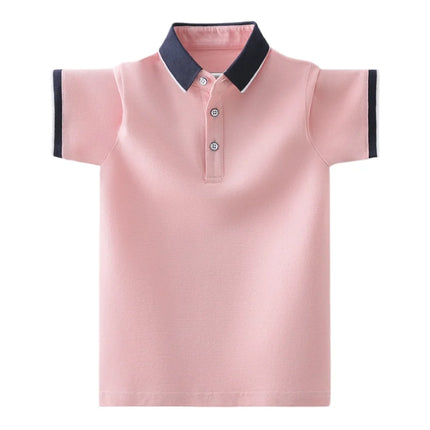 Children Summer Boys Polo Shirt Cotton Fashion Teen Kids Short Sleeve Tops for School Boys 5-14 Years Clothes