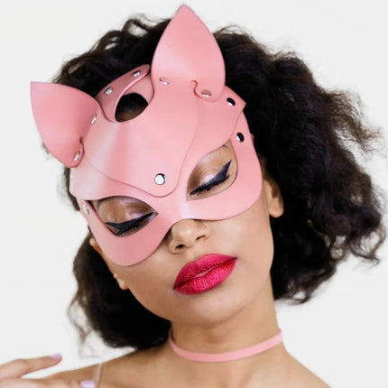 Woman Erotic Sexy Leather Mask Bunny Girl Half Face Fox BDSM Bondage Party Cosplay Mask Punk Sexy Costume Slave Ball Fancy Masks