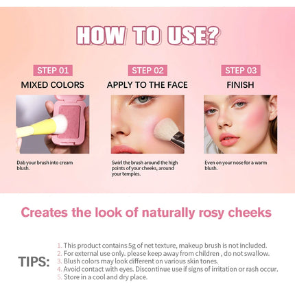 Lakerain Butter Blush Sweat-proof Waterproof Long-lasting Makeup Effect Brightening Even Skin Tones Face Contouring Cosmetics