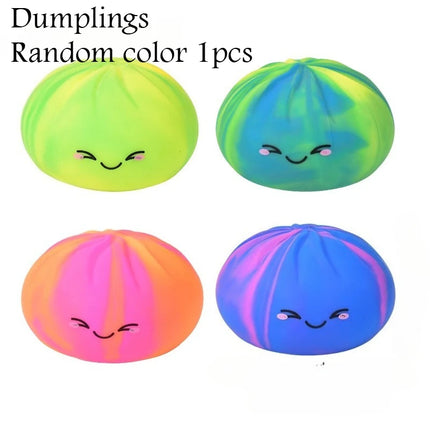 Cute Dumpling Bao Bun Squishy Toy, Soft TPR Stress Relief Fidget Pack, Anti-Anxiety Sensory Toy for Adults & Kids Squeeze Gifts