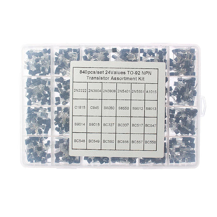 50-900PCS Transistors kit NPN PNP S8050 S8550 S9012 2N3904 2N3906 C1815 A1015 MJE13001 BC327 BC337 BC517 BC547 BC548 BC549 BC558