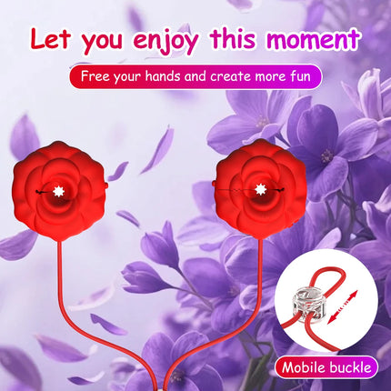 9 Vibrate Nipple clip with chain Necklace Silicone Portable Rechargeable Nipple vibrator for Female male couple Adult Sex toys