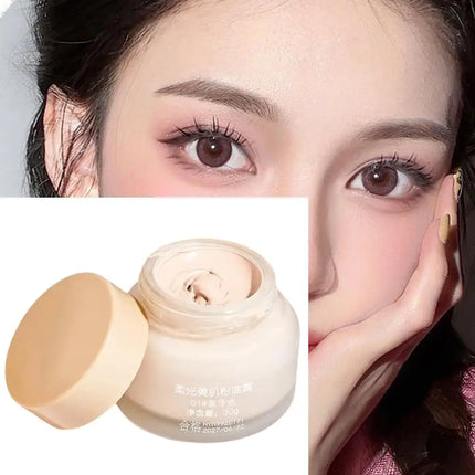 Soft Glow Foundation Cream Waterproof Sweat-Resistant Long-Lasting Makeup Concealing Moisturizing Liquid Foundation