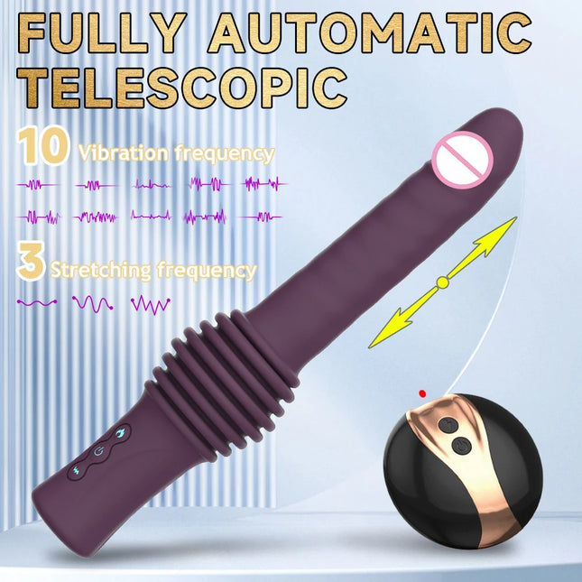 Telescopic Dildo Vibrator G Spot Clitoris Stimulator Massager Orgasm Thrusting Retractable Vaginal Toy Sex Toy for Adult Women
