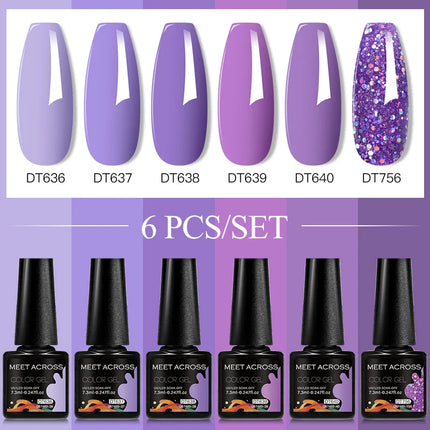 6pc Nail Gel Polish Set DIY Nail Art Semi Permanent UV LED Gel Kit For Nails Decoration Manicure Soak Off Painting Vernis Design