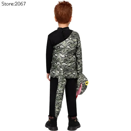 Child Boys Girls Cosplay Giant Anaconda Snakes Tops Halloween Dress Up Boys Kids Snake Puppet Costume Performance Costumes