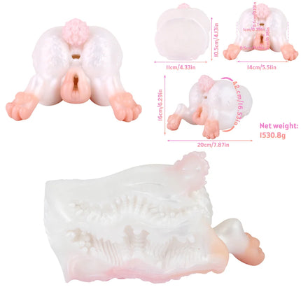 Big Animal Silicone Dog Mouth Male Masturbator Pocket Pussies Stroker Soft Deep Throat with 3D Textured Realistic Sex Toy ForMan