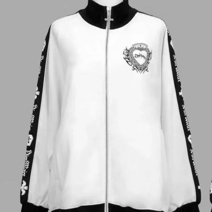 Autumn Winter American Vintage Print Hooded Sweatshirt Women Y2K Gothic Hot Girl Jacket Streewear Subculture Retro Tops New