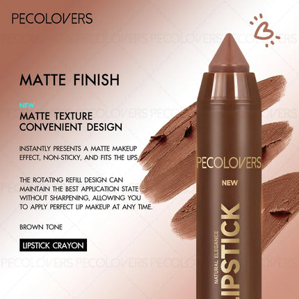1PC Deep Brown Series-Matte Lip Liner and Lipstick-Waterproof, Sweat-proof, Long-lasting-Dual Use-Everyday Makeup-Easy-to-Apply