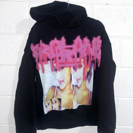Harajuku Drolandmiller Green Kiss Hoodies Women Gothic Punk Streetwear Grunge Sweatshirt Oversized Hip Hop Hoodie Y2k Clothes
