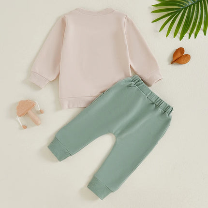 Baby Boy First Birthday Outfit Animal Print Long Sleeve Sweatshirt Elastic Waist Pants 2 Piece Set for Fall