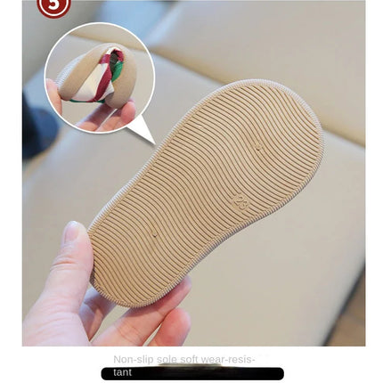 Spring and Autumn 2024 New Korean version of indoor girls canvas shoes soft-soled children's baby toddler shoes children's shoes