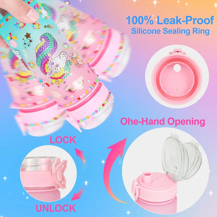 Decorate Your Own Water Bottle Kits for Girls, Unicorn Gem Girls Diamond Painting Crafts, Crafts Toys Unicorn Gifts for Birthday