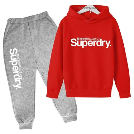 Printemps automne pull à capuche enfants tenues enfants loisirs lettre imprimer 2 pièces sweat à capuche + pantalon survêtements