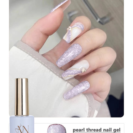 MIANEL 12ML Mother-of-Pearl Mermaid Shimmer Thread Gel Polish 2026 Spring-Summer Collection Fine Glitter Aurora Pearl Nail Art