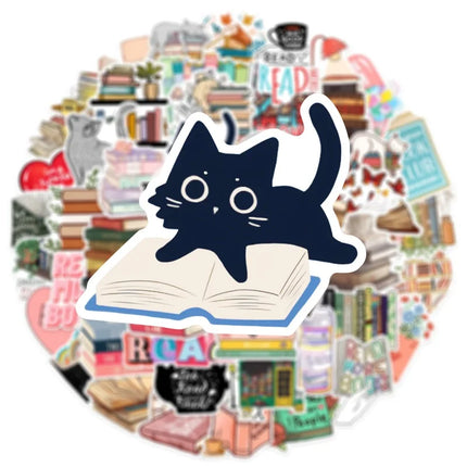 10/30/50PCS Cartoon Animal Reading PVC Sticker Aesthetic Decoration Scrapbooking Stationery School Supplies