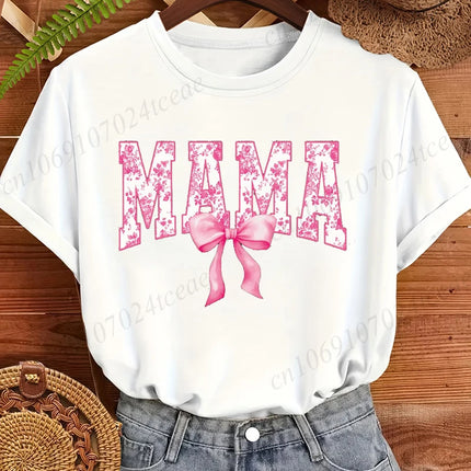 Mama Coquette Print Shirts Graphic Casual T-Shirt Clothing Short Sleeve T Shirt Women's T-Shirt Clothing Top Tee Mother Gifts
