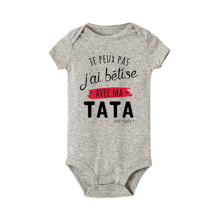 I Can't I Messed Up with My Favorite Aunt Printed Baby Bodysuit Funny Newborn Romper Infant Short Sleeve Jumpsuit Babies Clothes