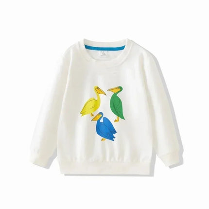Full Sleeve Kids Sweatshirts 2024 Autumn Pullover Tops Boys Hoodie Girls Shirts Cotton Baby Clothing Cartoon Print Children Tees