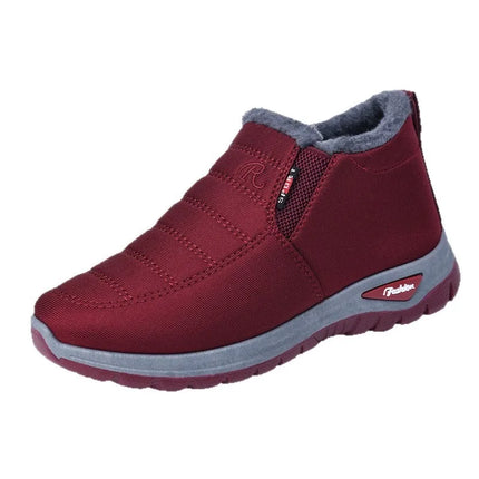 Winter New Fleece Lined Anti-slip Soft Bottom Women's Short Boots Thick Warm Cotton Shoes round Toe Casual Style Comfortable