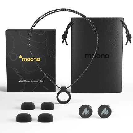 maono Wave T1 mini Wireless Lavalier Microphone Mini Lapel Mic for iPhone Android PC AI Noise Cancellation for Video Recording