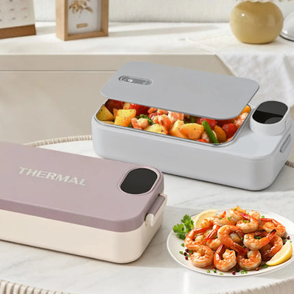 Rechargeable Heated Lunch Box Keep-Warm 304 Stainless Steel Lunch Box Portable Food Warmer Easy to Clean Thermal for Commuting