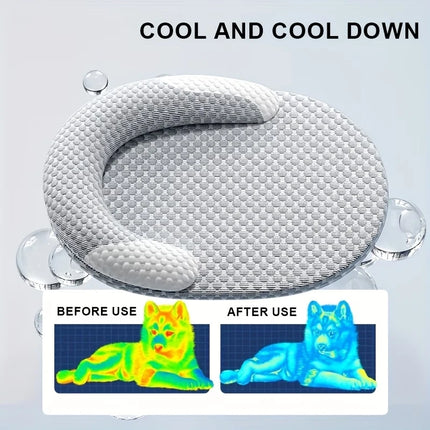 Summer Cooling Dog Bed Ice Silk Cat Mat Oval Breathable Pet Nest Bed Heat Dissipation Cooling Pad for Small Medium Large Dogs