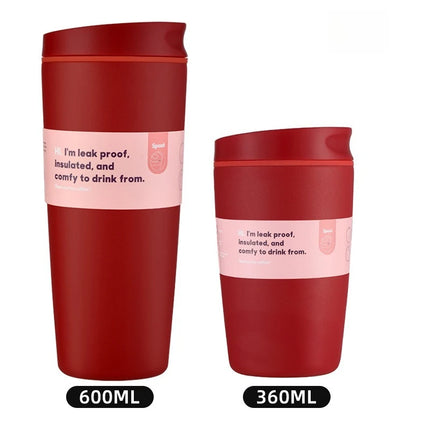 Simple Stainless Steel Vacuum Flasks Mug Insulated Coffee Cup Leakproof Lid Travel Silent Base Thermos Cups Thermal Water Bottle