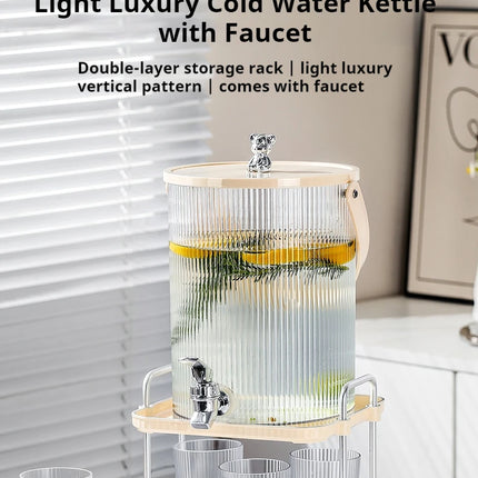 New luxury cold water bottle kettle with faucet Japanese large-capacity household fruit tea drinks cold water bucket picnic set