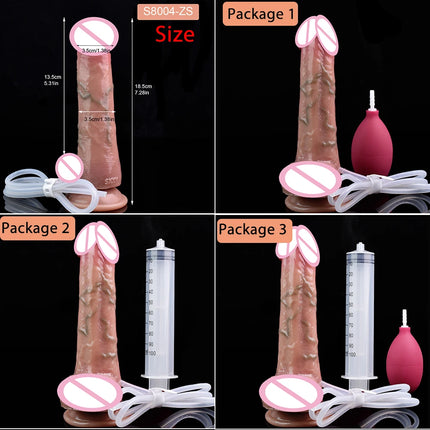 SXXY 8 Styles Double Layer Soft Silicone Squirt Dildo Strong Suction Cup Realistic Ejaculating Butt Plug анальная пробка Sex Toy
